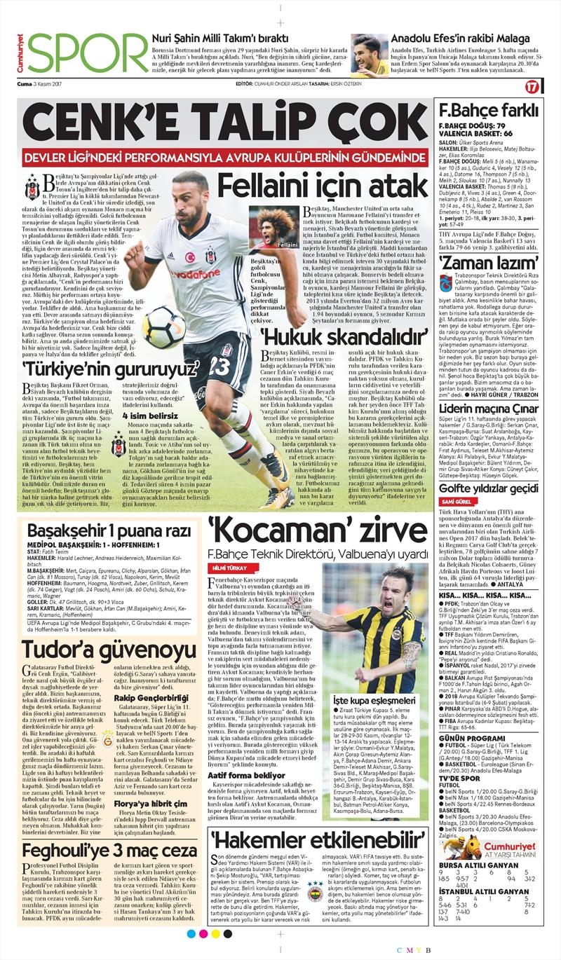3 Kasım 2017 | İşte gazetelerin Beşiktaş manşetleri - Görsel 18