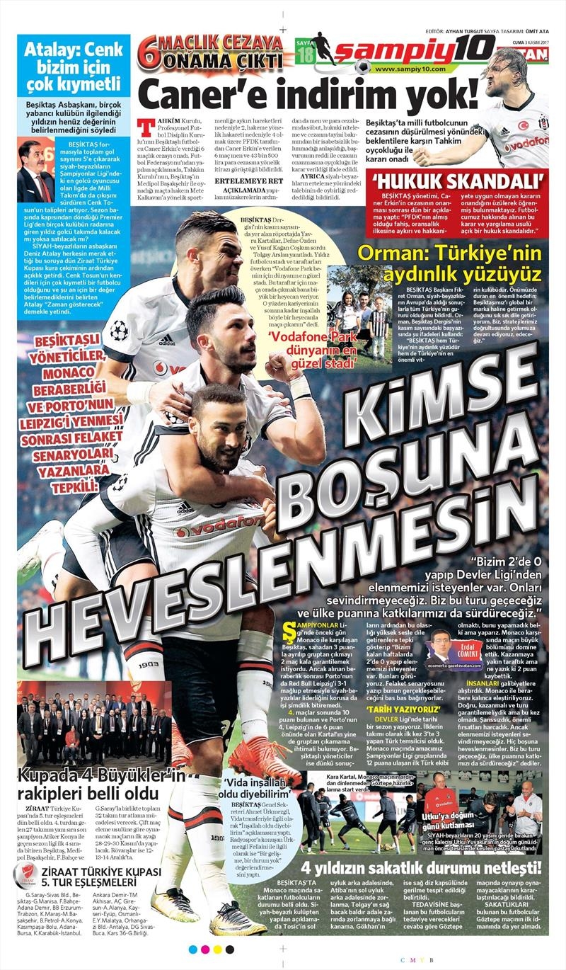 3 Kasım 2017 | İşte gazetelerin Beşiktaş manşetleri - Görsel 22