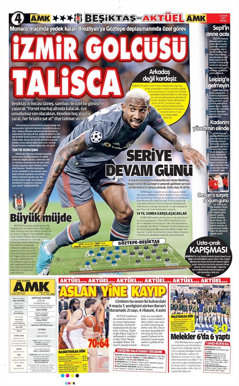 05 Kasım 207 | Gazetelerin Beşiktaş Manşetleri - Görsel 1