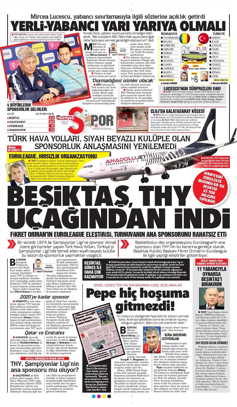 09 Kasım 2017 | Gazetelerin Beşiktaş Manşetleri - Görsel 6