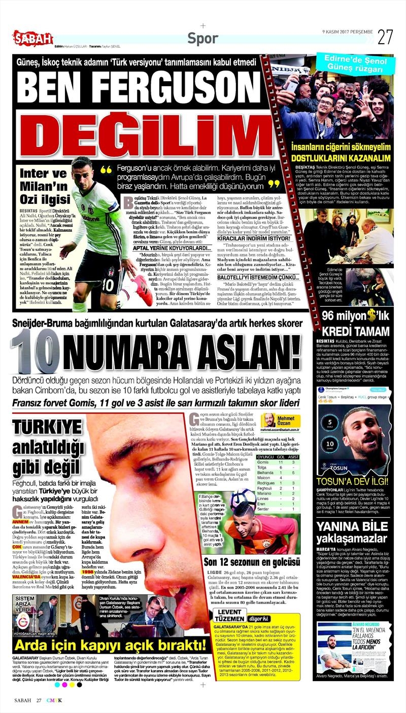 09 Kasım 2017 | Gazetelerin Beşiktaş Manşetleri - Görsel 8