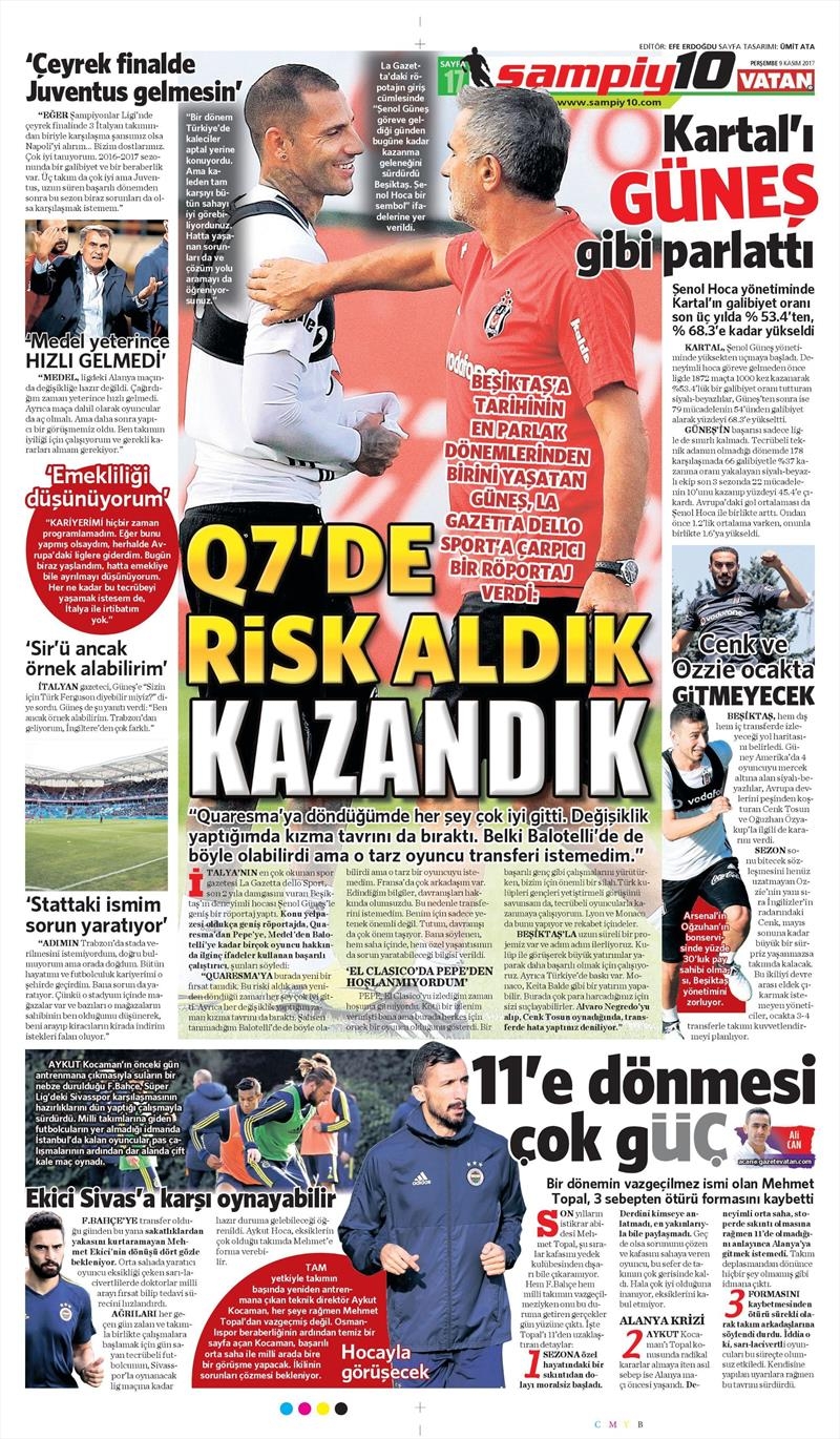 09 Kasım 2017 | Gazetelerin Beşiktaş Manşetleri - Görsel 9