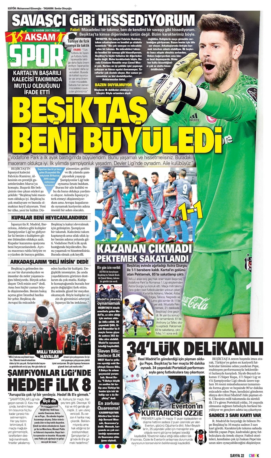 12 Kasım 2017 | Gazetelerin Beşiktaş Manşetleri - Görsel 7