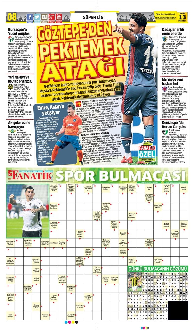 13 Kasım 2017 | Gazetelerin Beşiktaş Manşetleri - Görsel 4