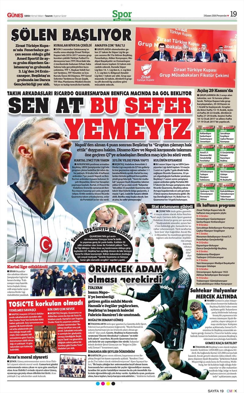 3 Kasım 2016 | Gazetelerin Beşiktaş sayfaları - Görsel 7