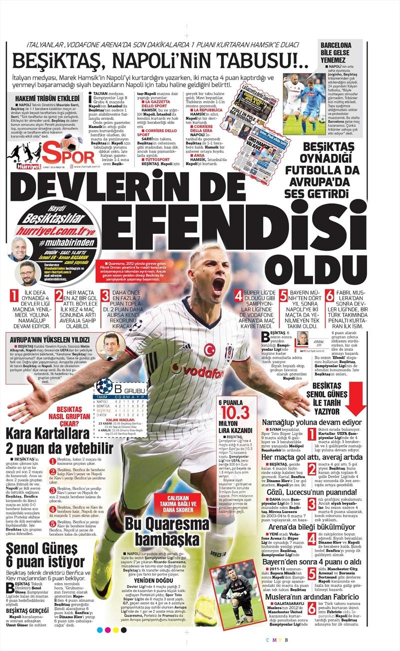 3 Kasım 2016 | Gazetelerin Beşiktaş sayfaları - Görsel 9