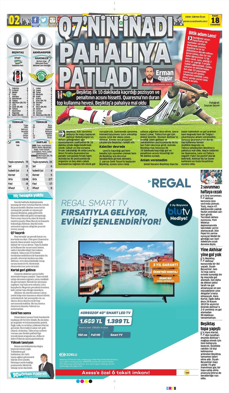 18 Kasım 2017 | Gazetelerin Beşiktaş Manşetleri - Görsel 2