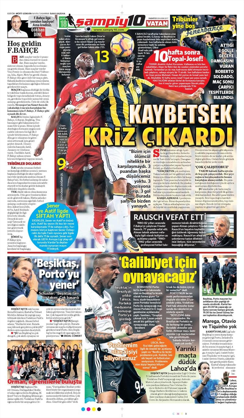 20 Kasım 2017 | Gazetelerin Beşiktaş Manşetleri - Görsel 5