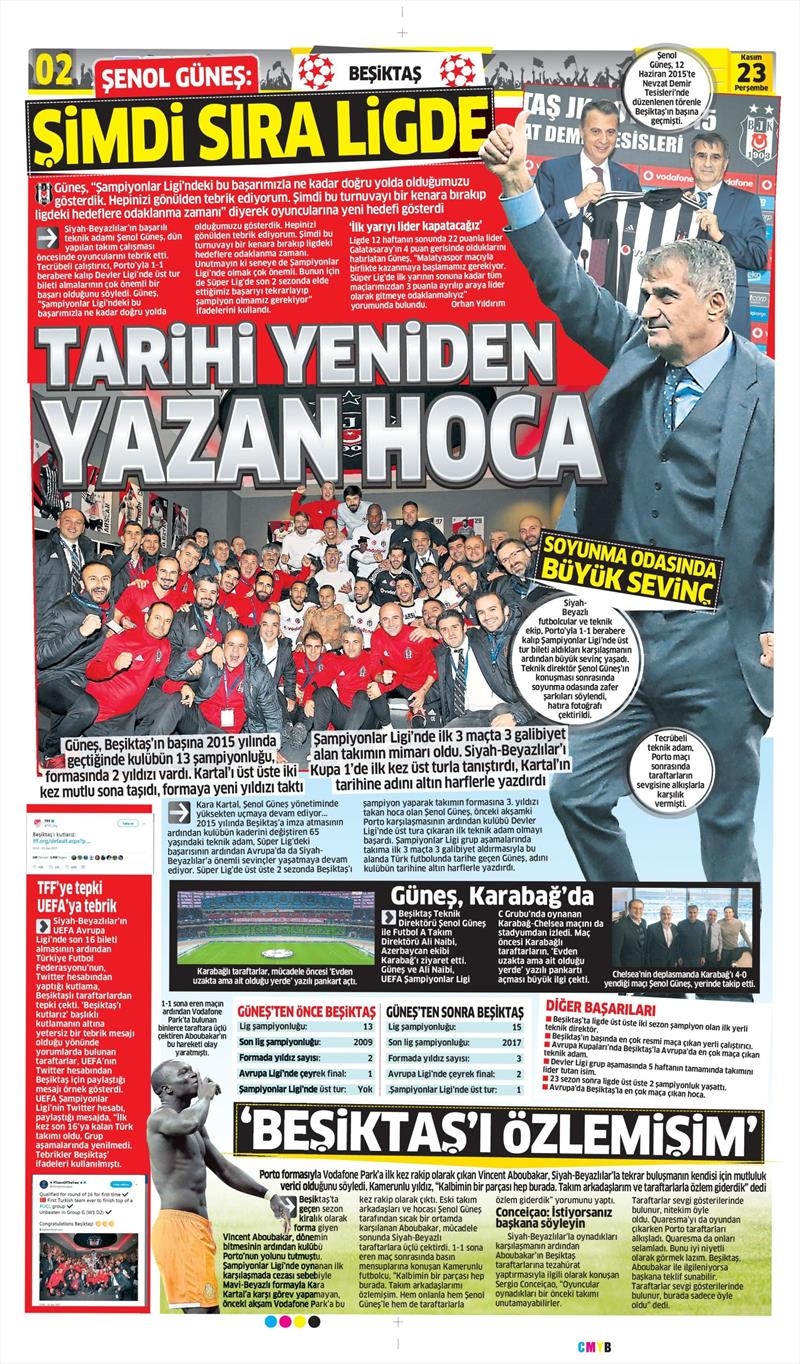 23 Kasım 2017 | Gazetelerin Beşiktaş Manşetleri - Görsel 2