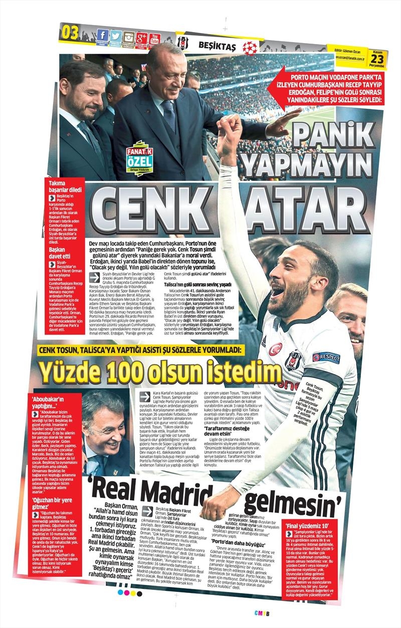 23 Kasım 2017 | Gazetelerin Beşiktaş Manşetleri - Görsel 3