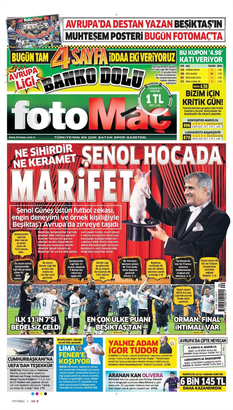 23 Kasım 2017 | Gazetelerin Beşiktaş Manşetleri - Görsel 6