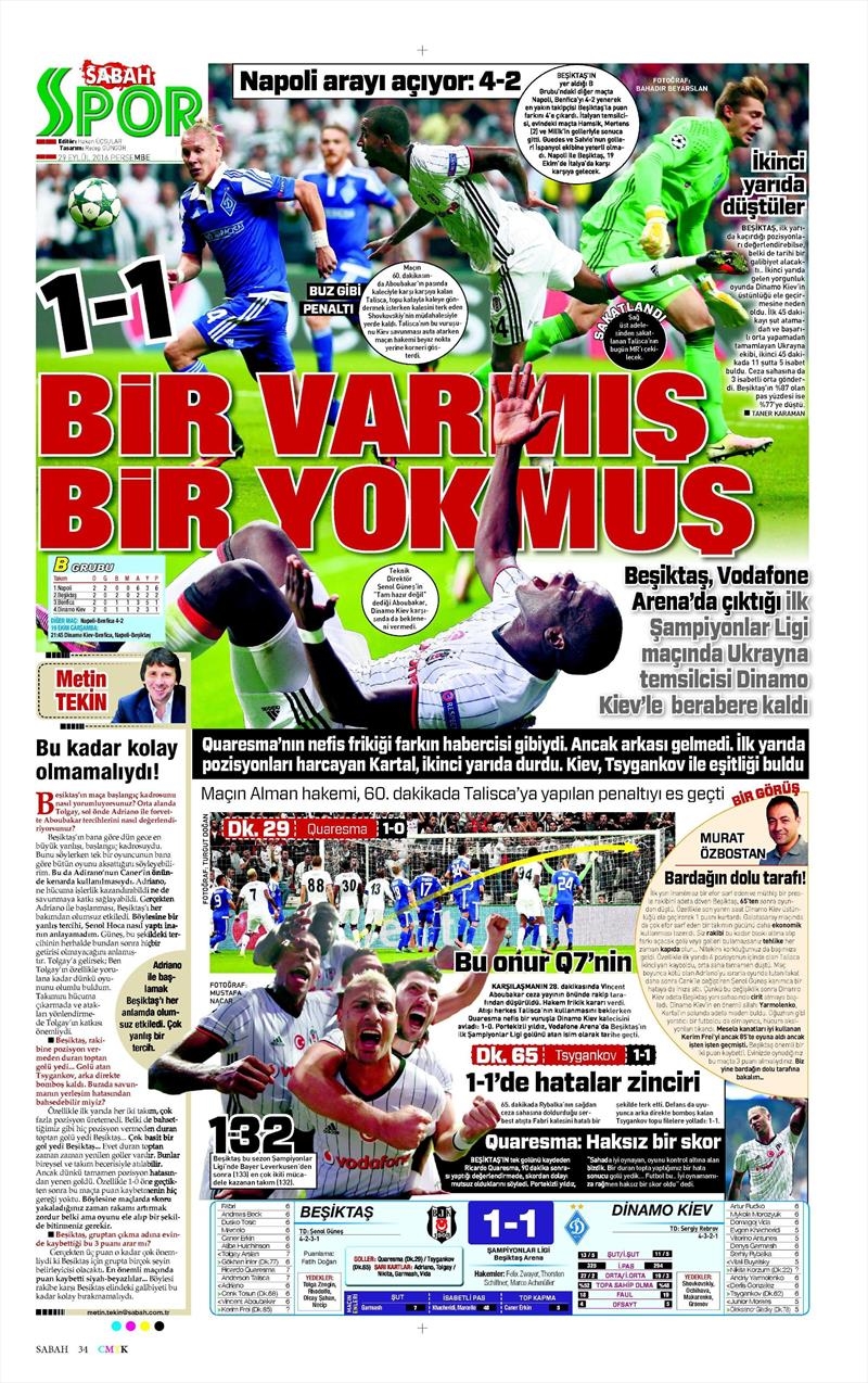 29 Eylül 2016 | Beşiktaş sayfaları - Görsel 11