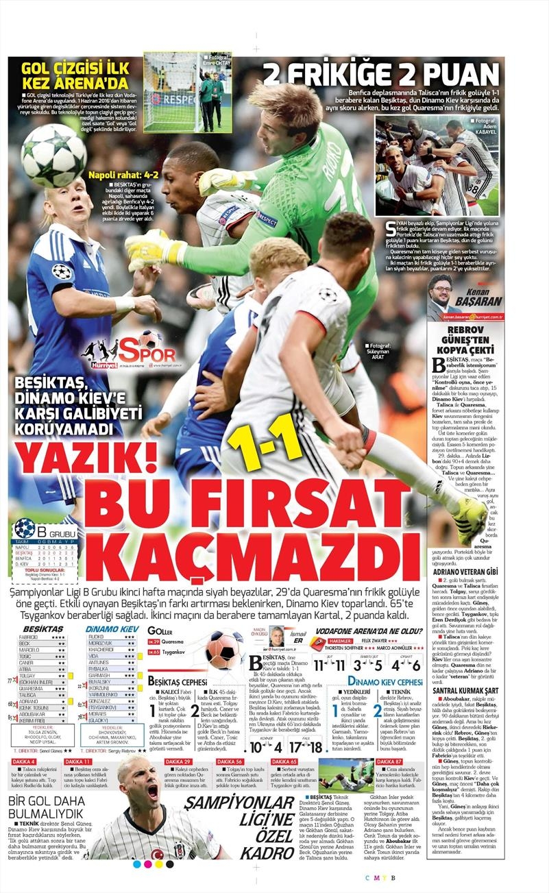 29 Eylül 2016 | Beşiktaş sayfaları - Görsel 25