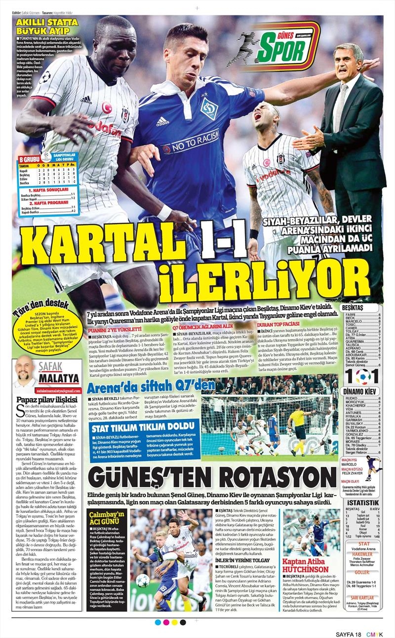 29 Eylül 2016 | Beşiktaş sayfaları - Görsel 6