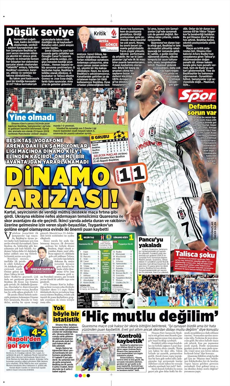29 Eylül 2016 | Beşiktaş sayfaları - Görsel 9
