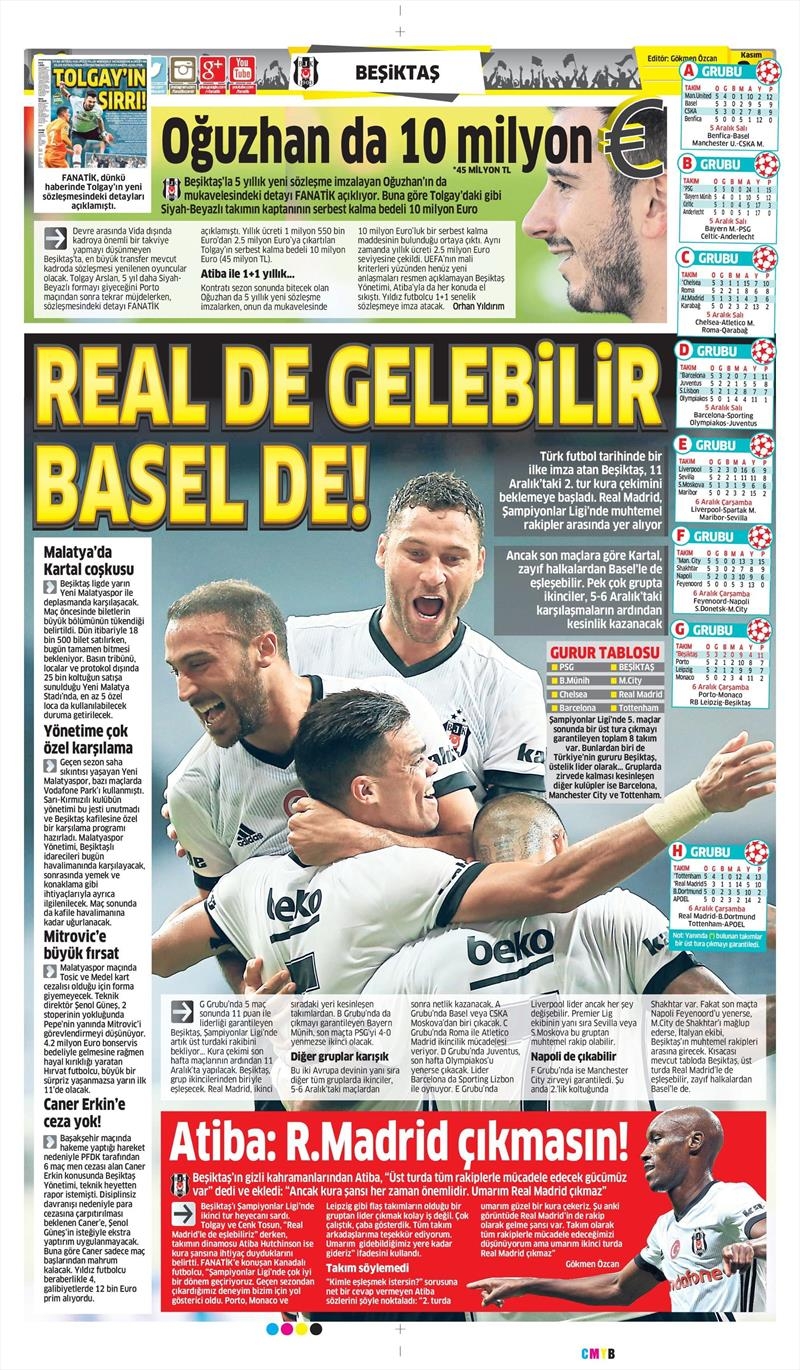 24 Kasım 2017 | Gazetelerin Beşiktaş Manşetleri - Görsel 2