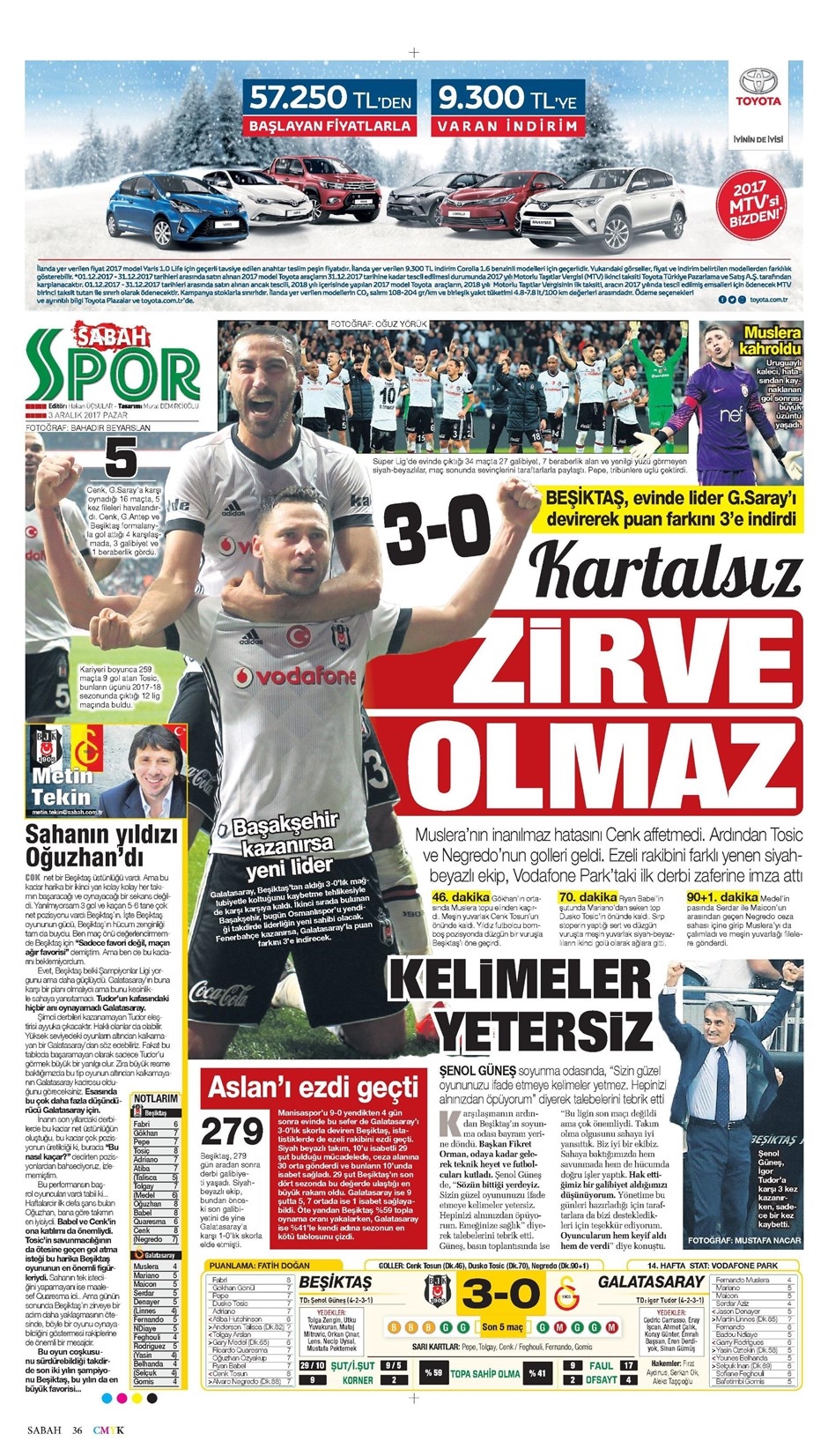 3 Aralık 2017 | Gazetelerin Beşiktaş Manşetleri - Görsel 12