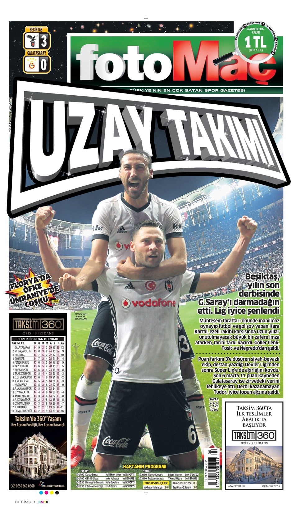 3 Aralık 2017 | Gazetelerin Beşiktaş Manşetleri - Görsel 3
