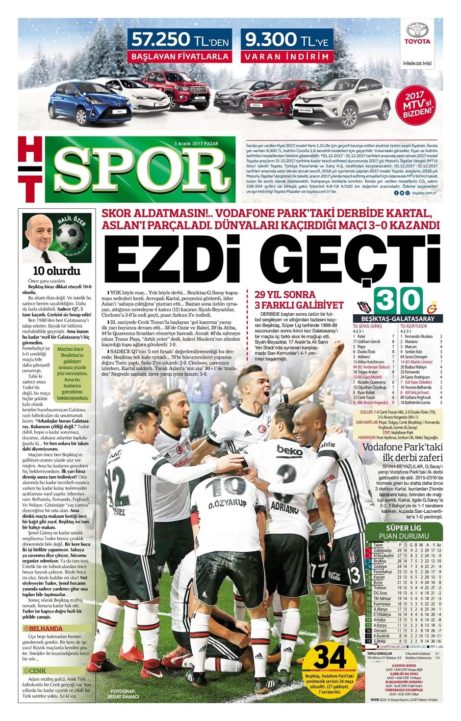 3 Aralık 2017 | Gazetelerin Beşiktaş Manşetleri - Görsel 8