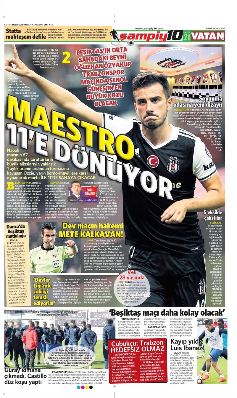 4 Kasım 2016 | Gazetelerin Beşiktaş sayfaları - Görsel 8