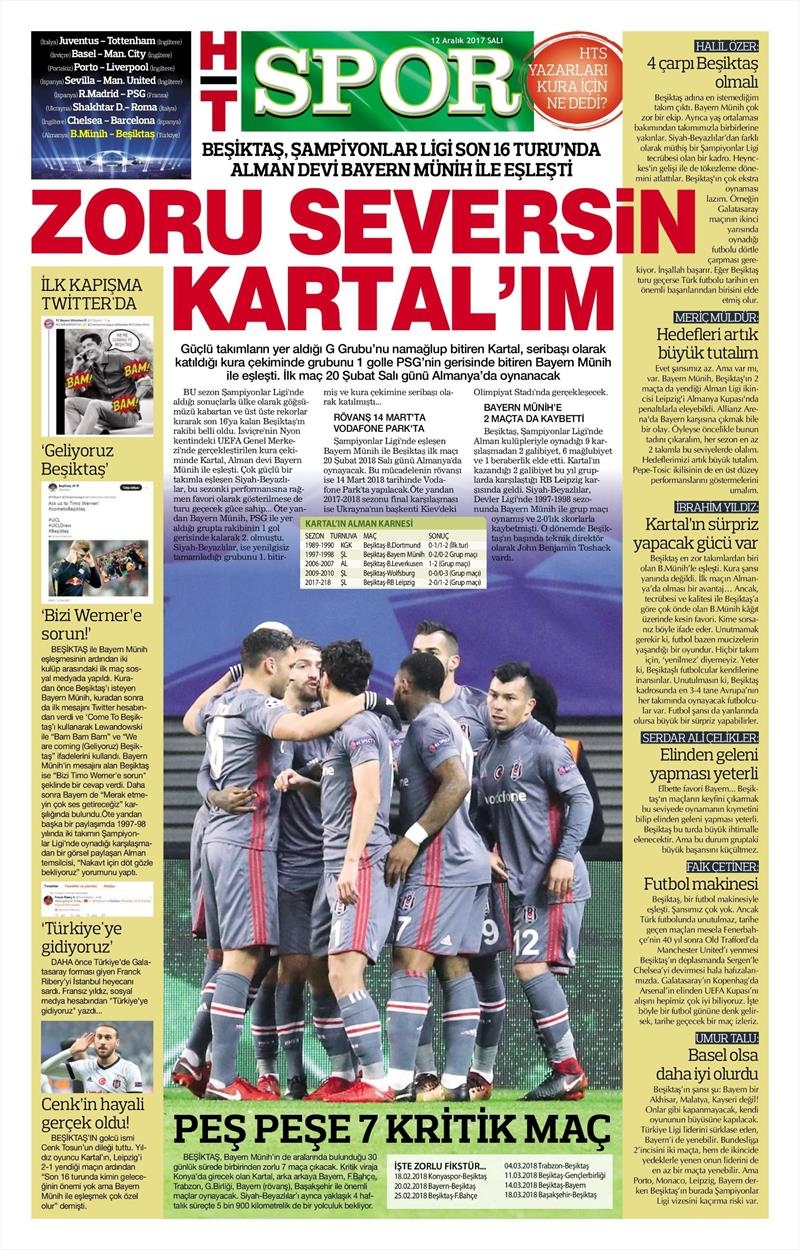 12 Aralık 2017 | Gazetelerin Beşiktaş Manşetleri - Görsel 8