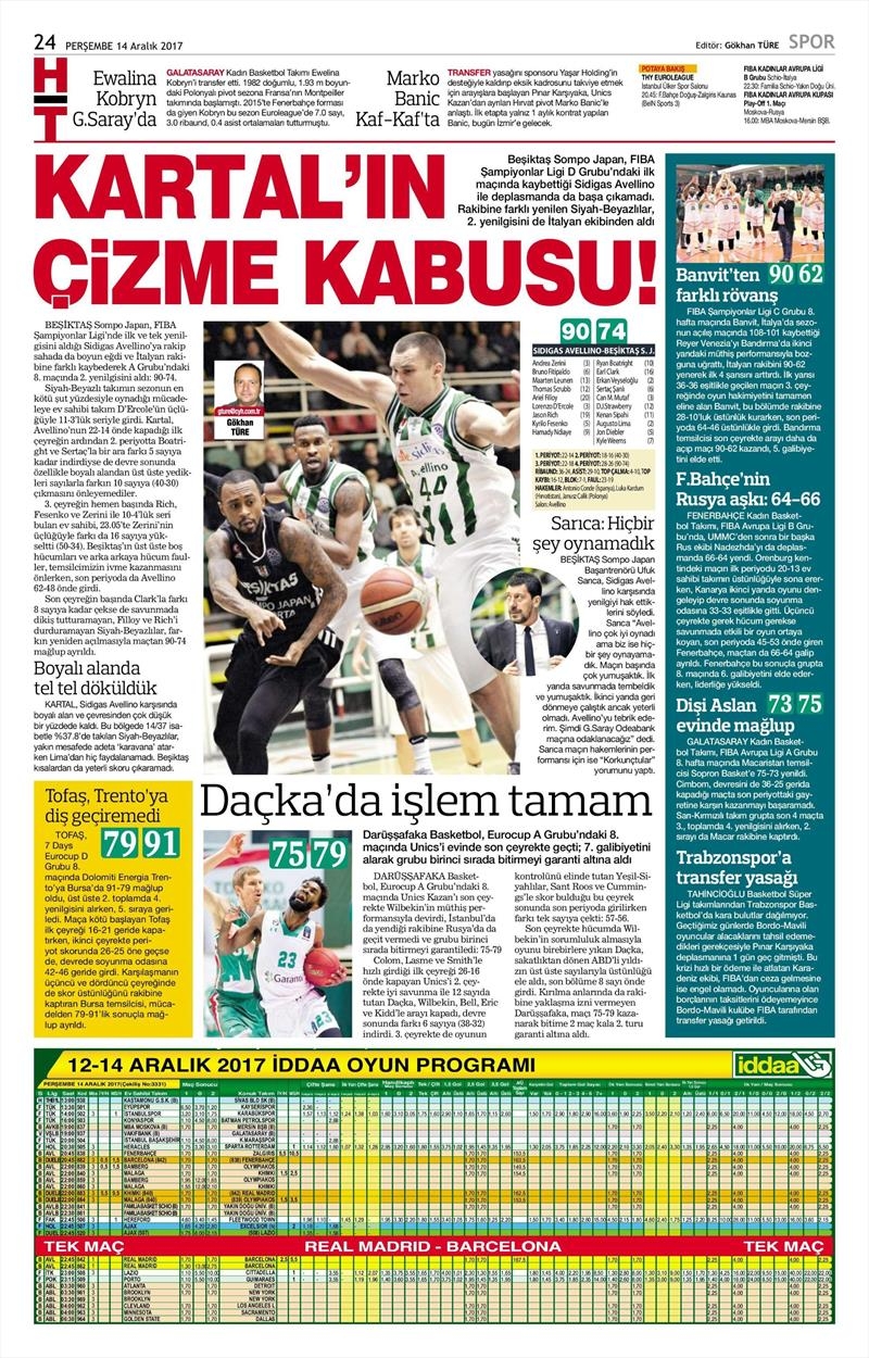 14 Aralık 2017 | Gazetelerin Beşiktaş Manşetleri - Görsel 4