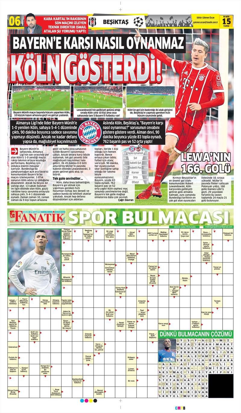15 Aralık 2017 | Gazetelerin Beşiktaş Manşetleri - Görsel 5