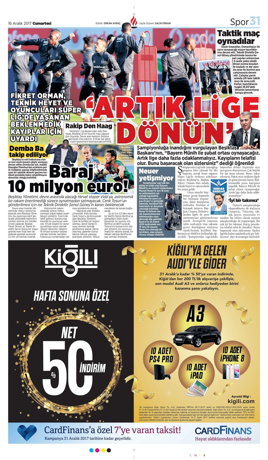 16 Aralık 2017 | Gazetelerin Beşiktaş Manşetleri - Görsel 3
