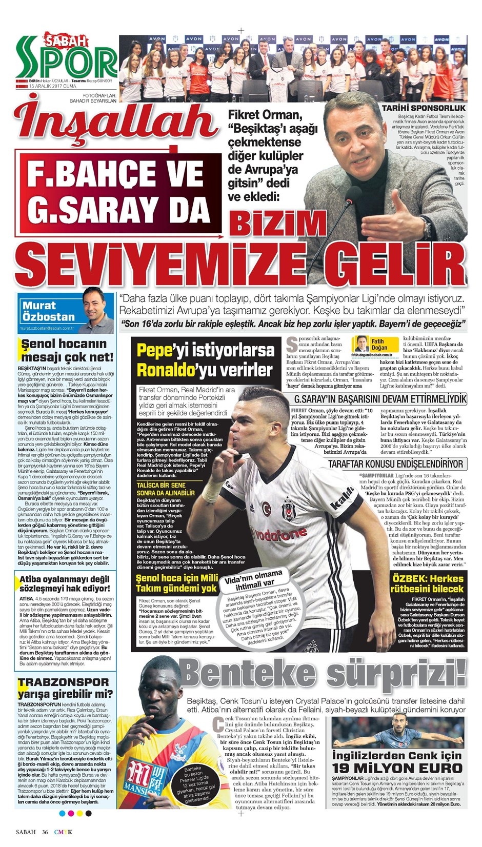 16 Aralık 2017 | Gazetelerin Beşiktaş Manşetleri - Görsel 7