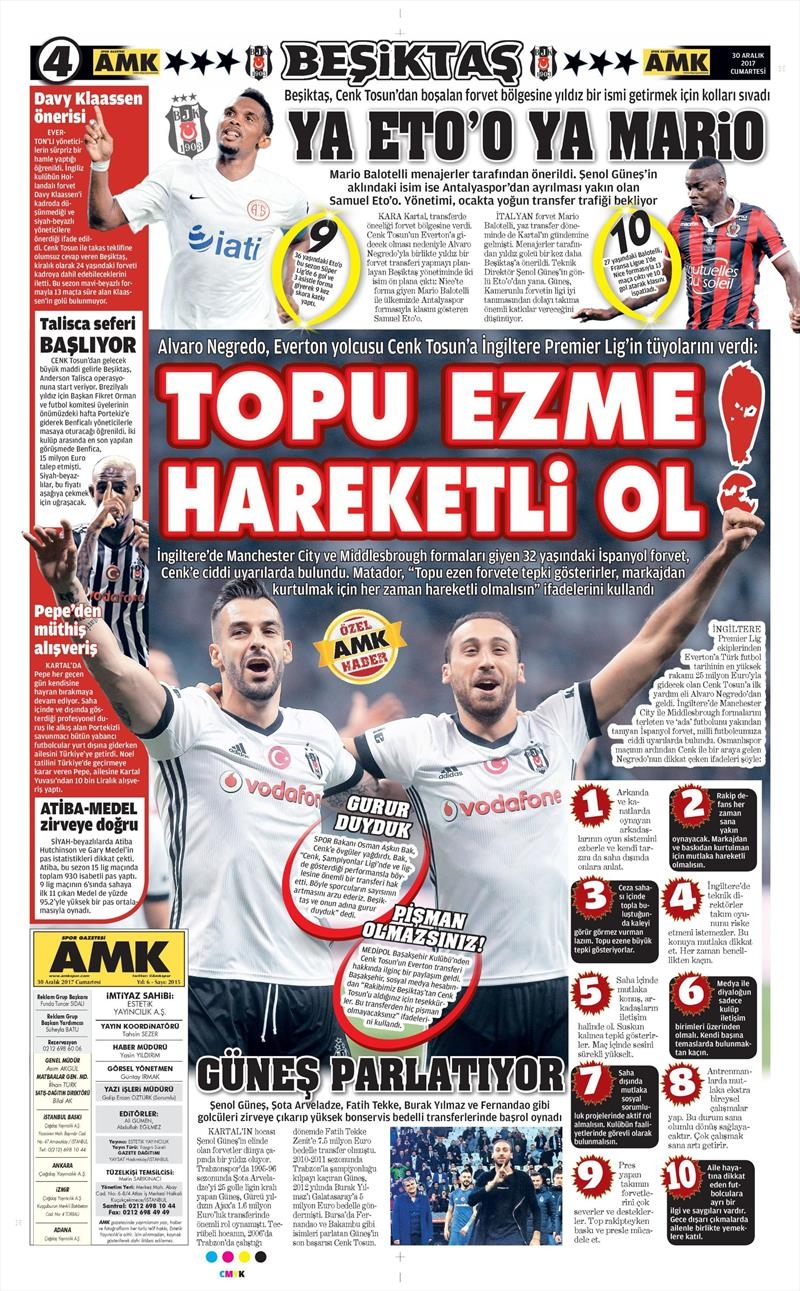 30 Aralık 2017 | Gazetelerin Beşiktaş Manşetleri - Görsel 4