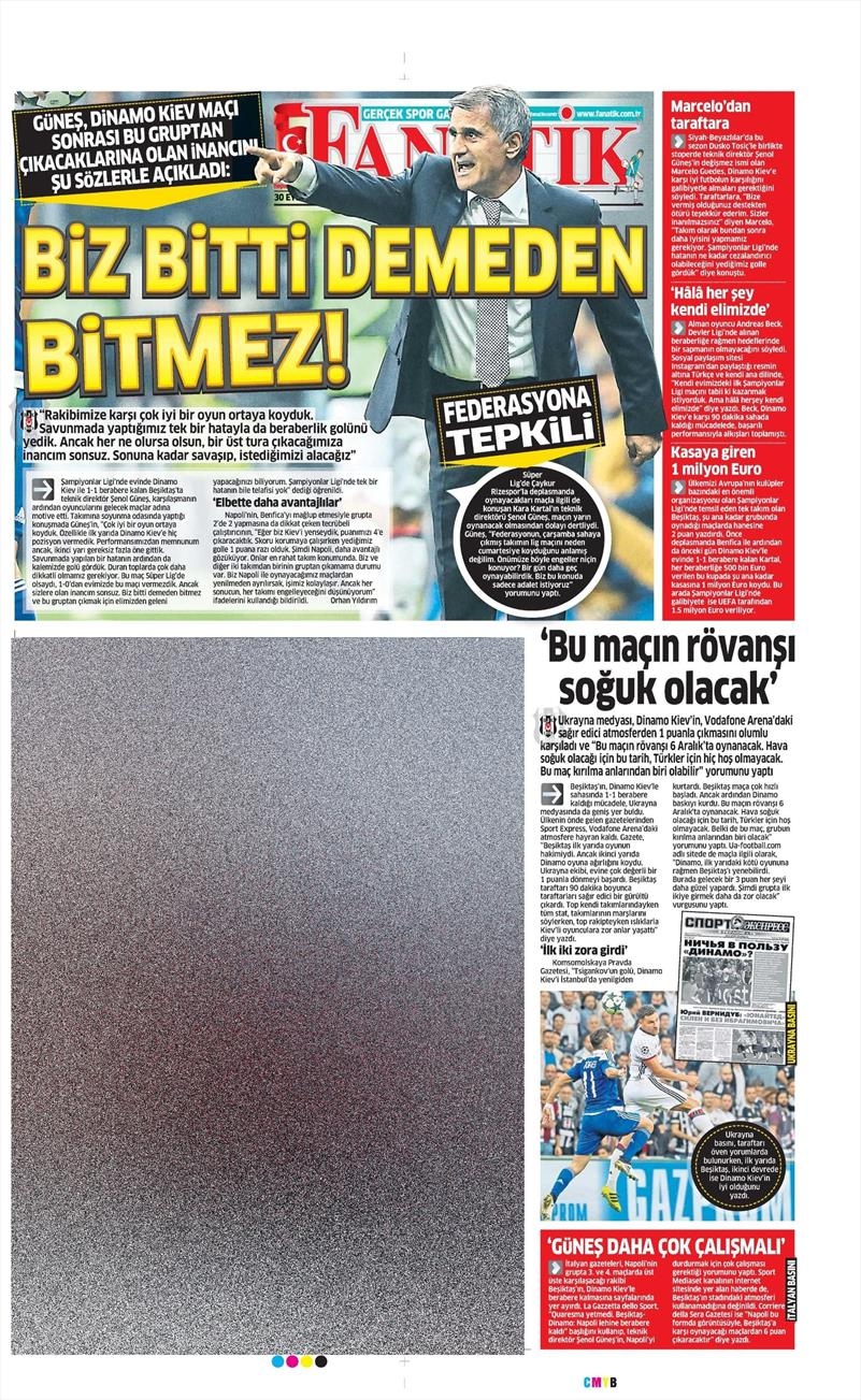 30 Eylül 2016 | Beşiktaş sayfaları - Görsel 11