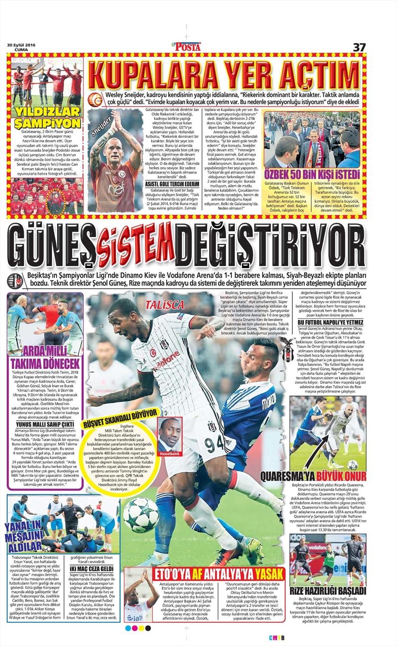 30 Eylül 2016 | Beşiktaş sayfaları - Görsel 6