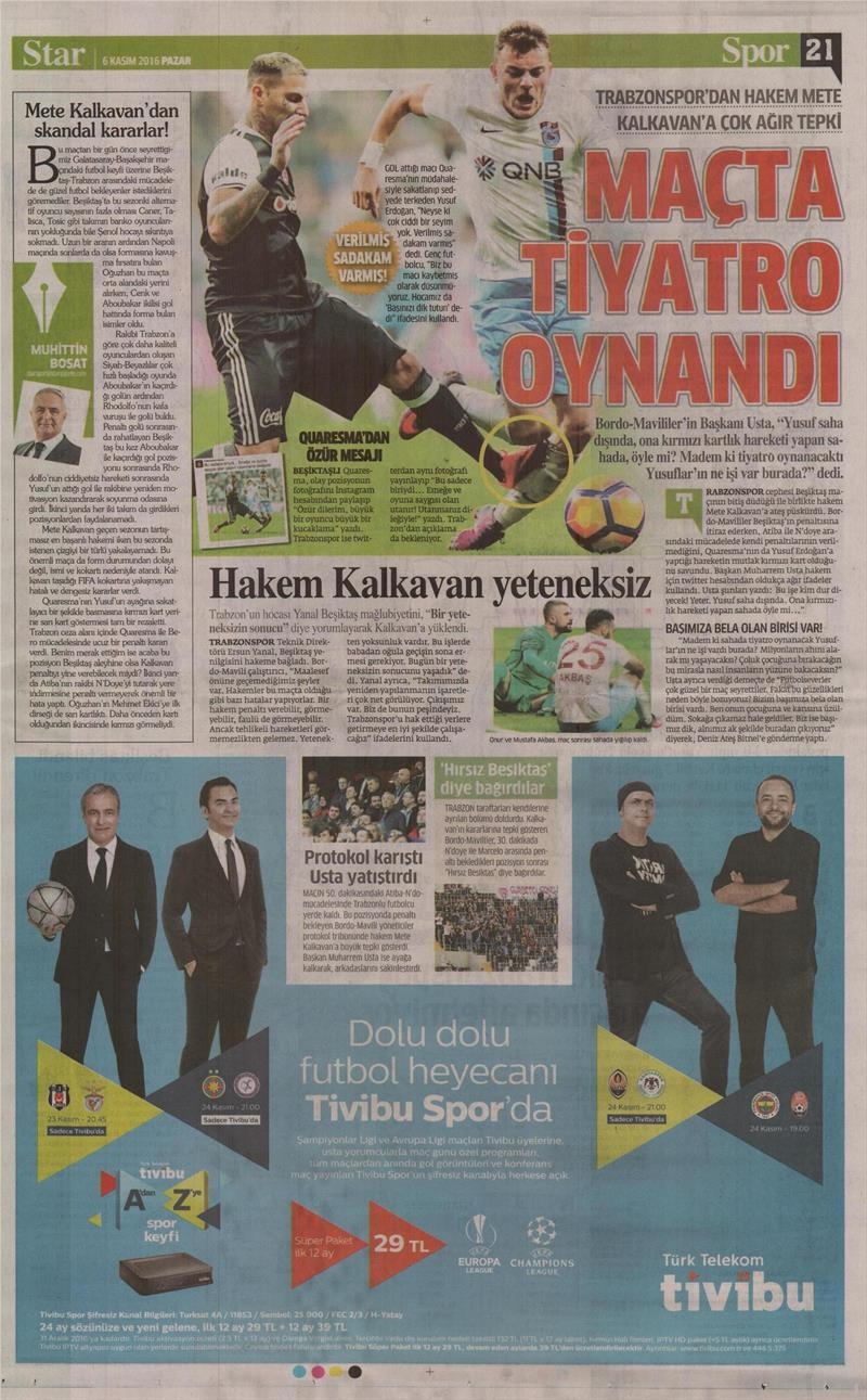 6 Kasım 2016 | Gazetelerin Beşiktaş sayfaları - Görsel 34