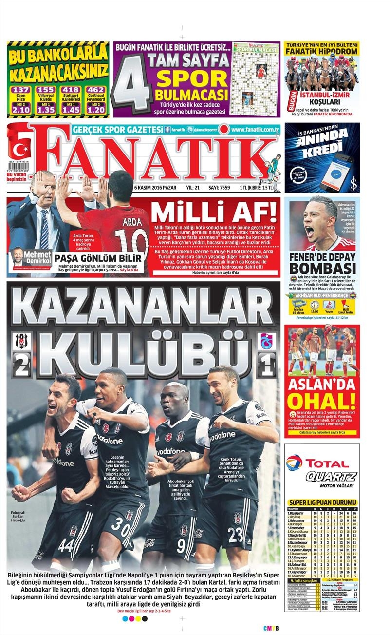 6 Kasım 2016 | Gazetelerin Beşiktaş sayfaları - Görsel 4