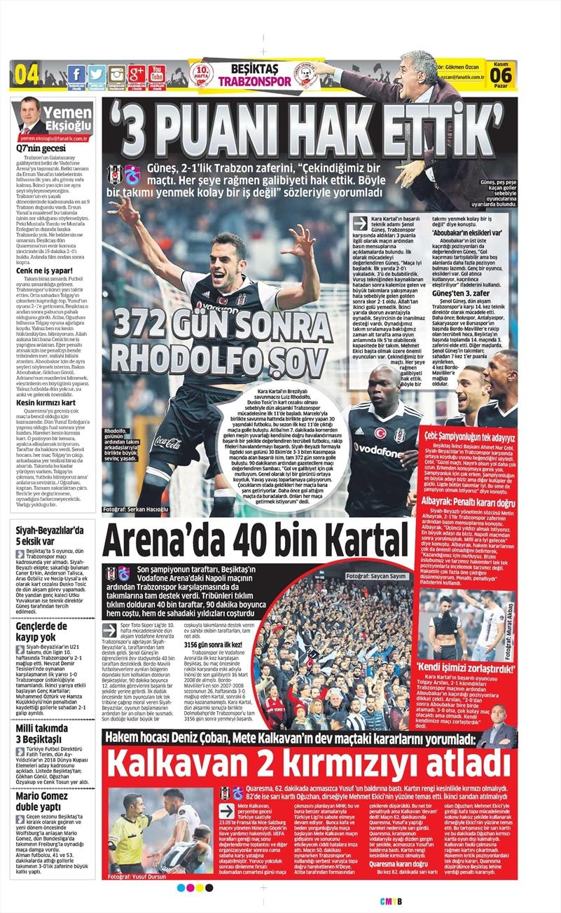 6 Kasım 2016 | Gazetelerin Beşiktaş sayfaları - Görsel 7