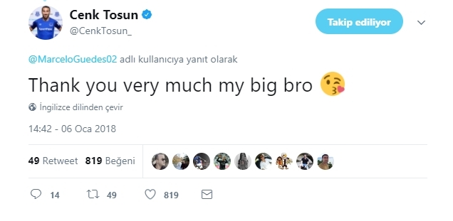 Cenk Tosun, kendisine gelen mesajları cevapsız bırakmadı - Görsel 1