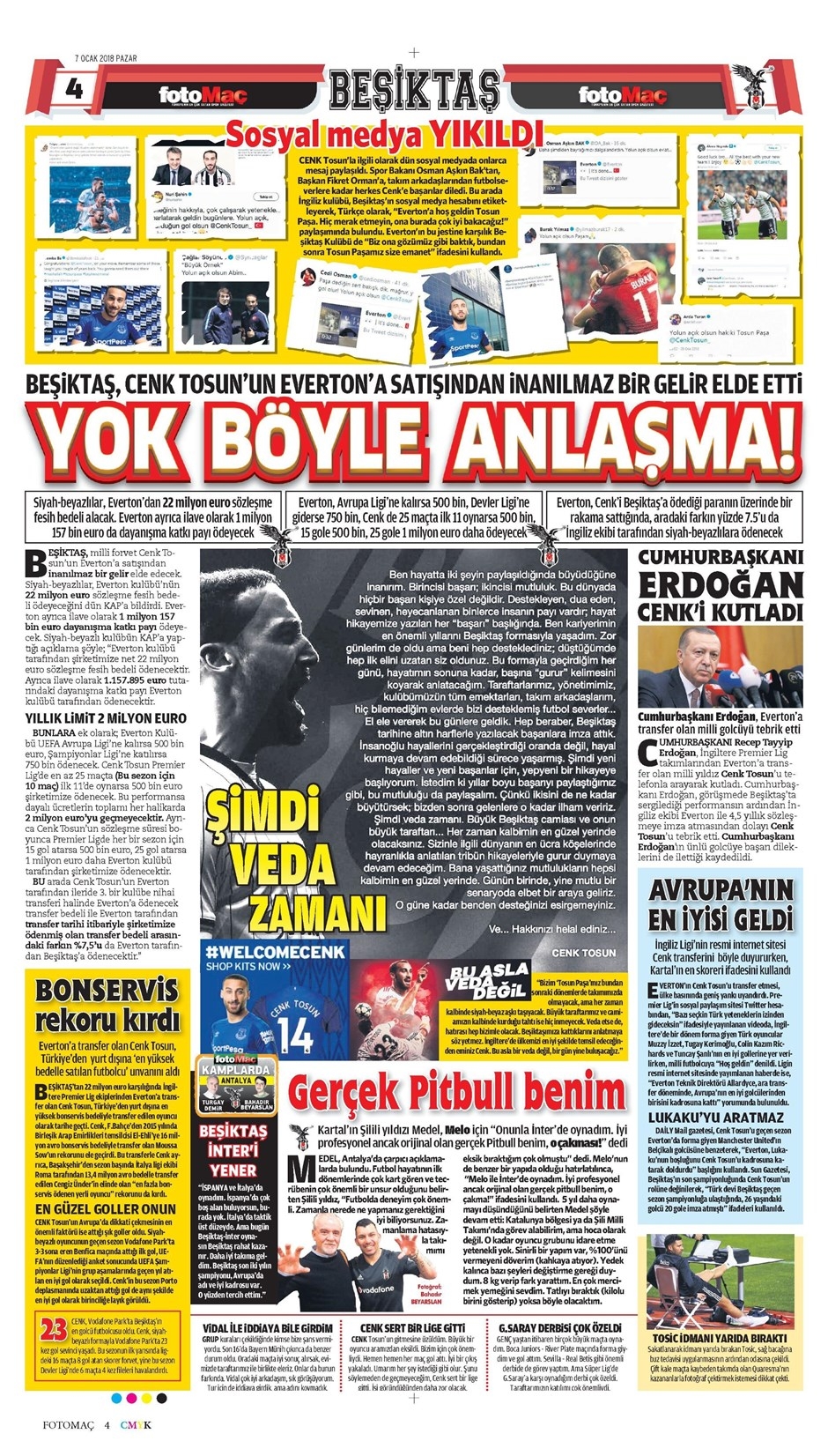 7 Ocak 2018 | Gazetelerin Beşiktaş Manşetleri - Görsel 2