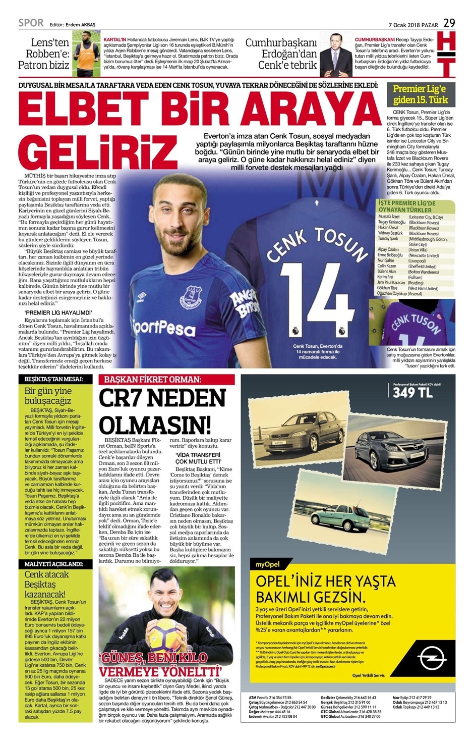 7 Ocak 2018 | Gazetelerin Beşiktaş Manşetleri - Görsel 5