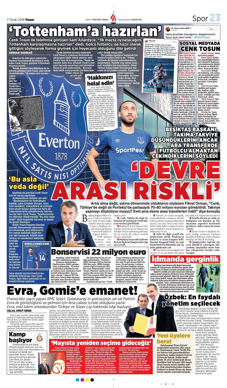 7 Ocak 2018 | Gazetelerin Beşiktaş Manşetleri - Görsel 7