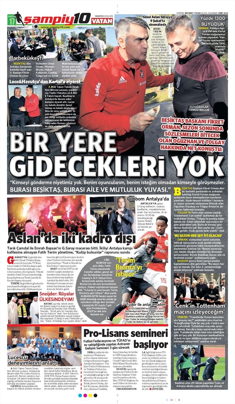 08 Ocak 2018 | Gazetelerin Beşiktaş Manşetleri - Görsel 12