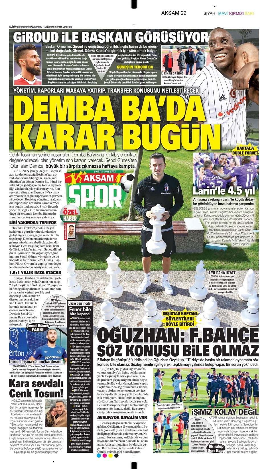 9 Ocak 2018 | Gazetelerin Beşiktaş Manşetleri - Görsel 2