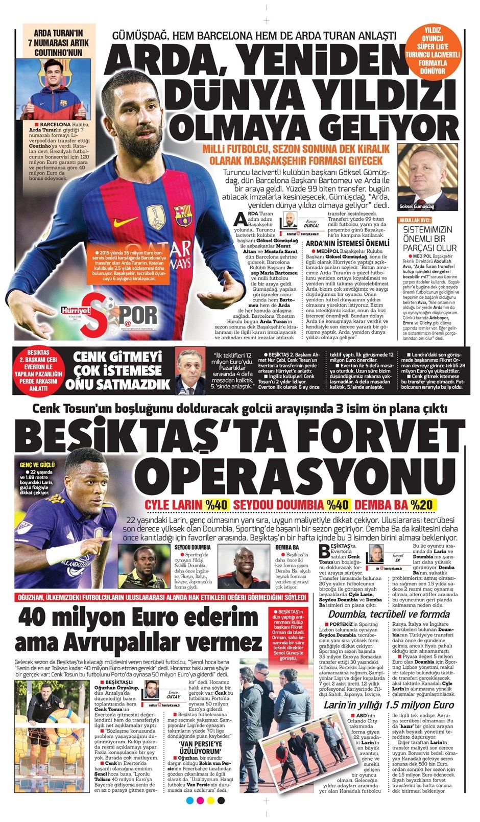 9 Ocak 2018 | Gazetelerin Beşiktaş Manşetleri - Görsel 5