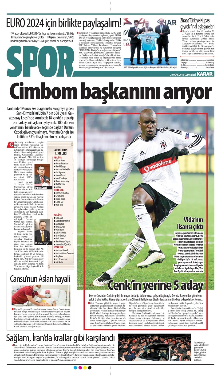 20 Ocak 2018 | Gazetelerin Beşiktaş Manşetleri - Görsel 1