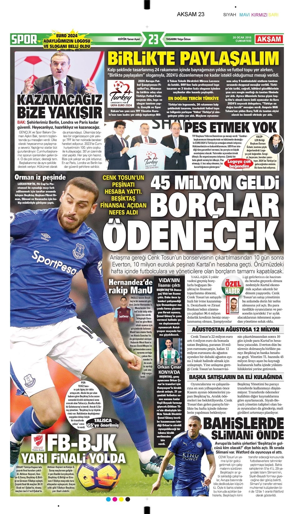 20 Ocak 2018 | Gazetelerin Beşiktaş Manşetleri - Görsel 2