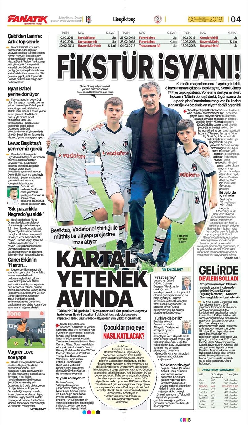 09 Şubat 2018 | Gazetelerin Beşiktaş Manşetleri - Görsel 3