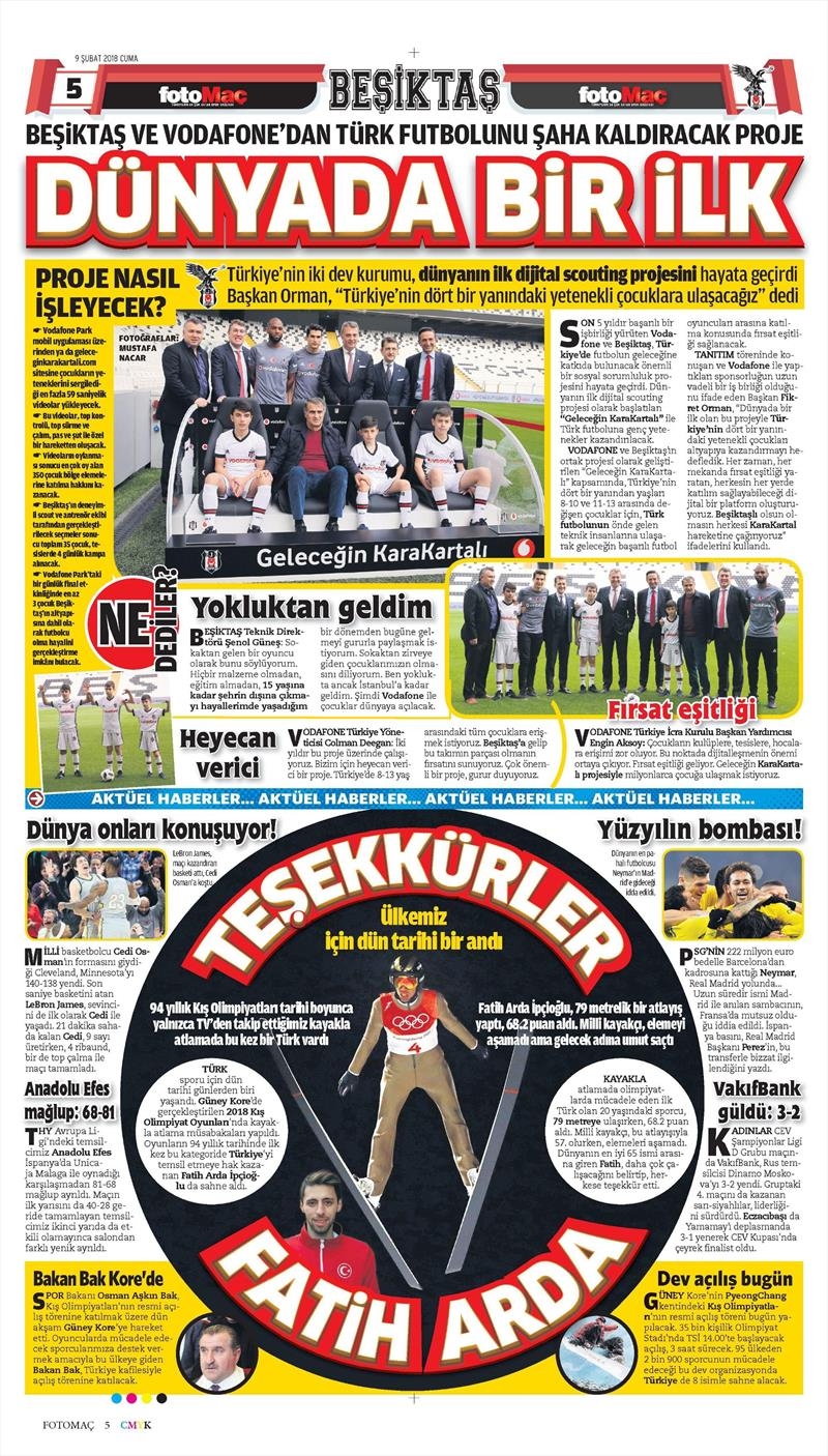 09 Şubat 2018 | Gazetelerin Beşiktaş Manşetleri - Görsel 4
