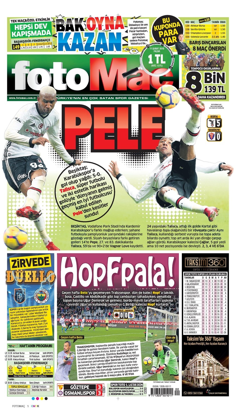 11 Şubat 2018 | Gazetelerin Beşiktaş Manşetleri - Görsel 3