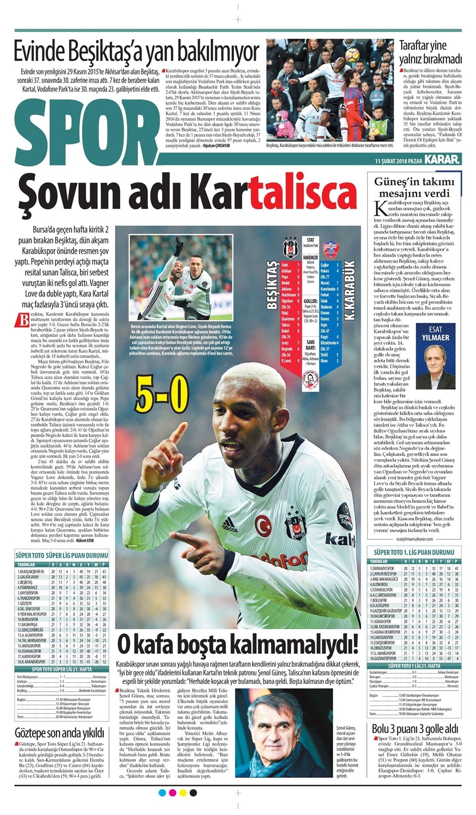 11 Şubat 2018 | Gazetelerin Beşiktaş Manşetleri - Görsel 6