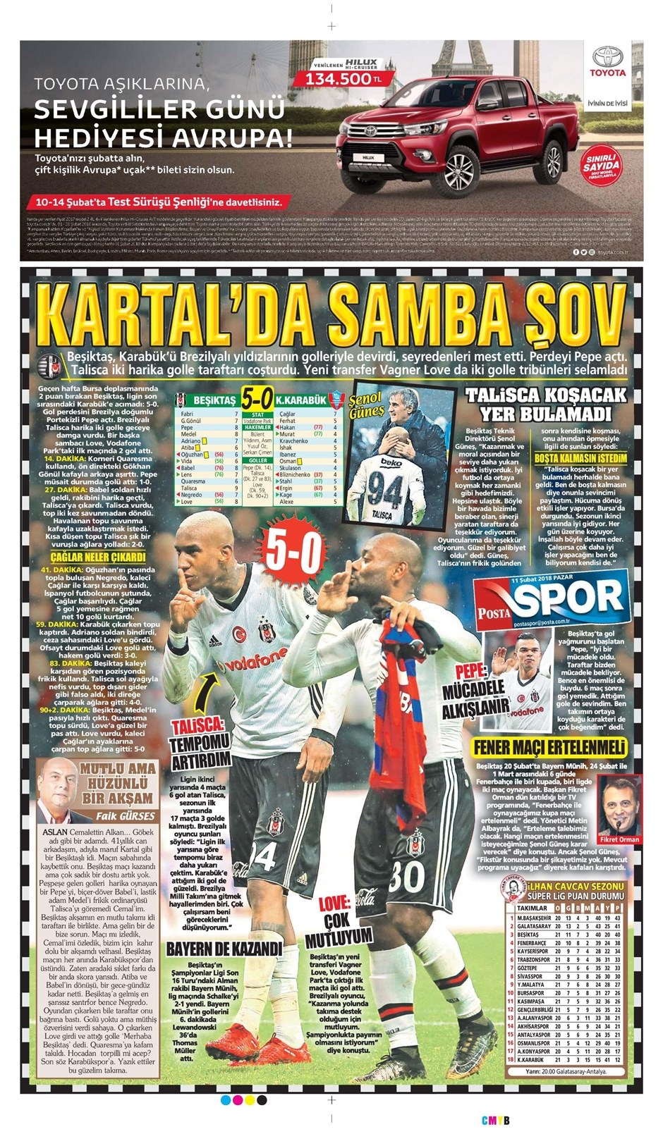 11 Şubat 2018 | Gazetelerin Beşiktaş Manşetleri - Görsel 8