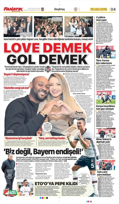 15 Şubat 2018 | İşte gazetelerin Beşiktaş manşetleri - Görsel 1